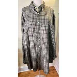 Ralph Lauren Yarmouth Button Down Shirt Men 17.5 34/35 Plaid Cotton Classic Fit